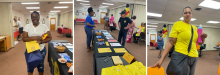 Collage of photos with AFT-MD staff and MCEA members